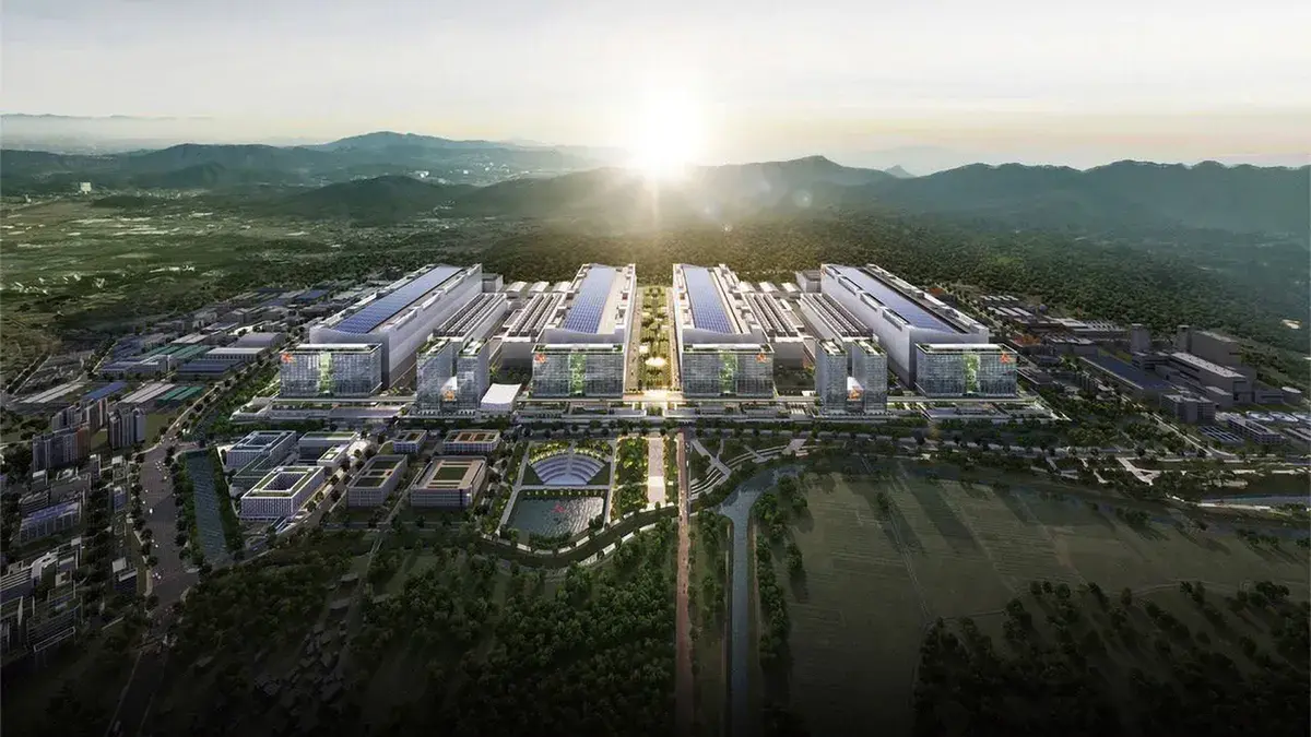 Mô phỏng Khu phức hợp Công nghiệp Quốc gia Bán dẫn Yongin Semiconductor, tổ hợp công nghiệp bán dẫn lớn nhất thế giới tại Hàn Quốc (Nguồn ảnh: sưu tầm)