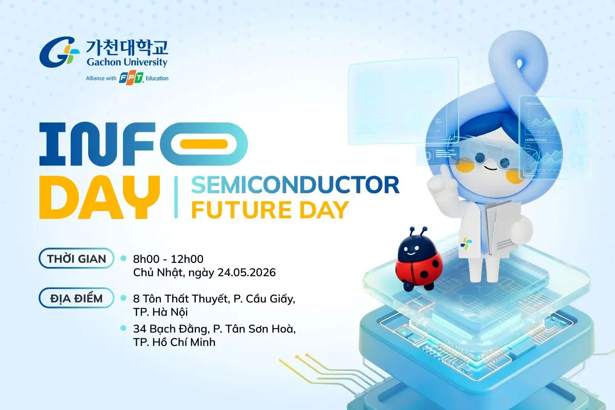 "Info Day: Semiconductor Future Day" hứa hẹn sẽ là một ngày hội giao lưu, chia sẻ, kết nối và trải nghiệm về tương lai và cơ hội ngành Công nghệ bán dẫn.