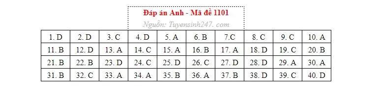 Gợi ý đáp án môn Tiếng Anh thi tốt nghiệp THPT năm 2026