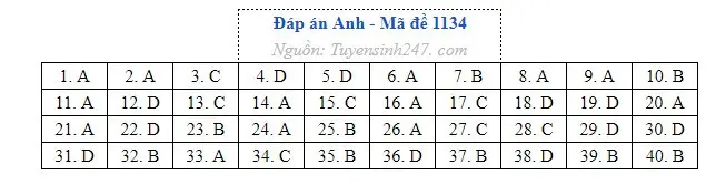 Gợi ý đáp án môn Tiếng Anh thi tốt nghiệp THPT năm 2026