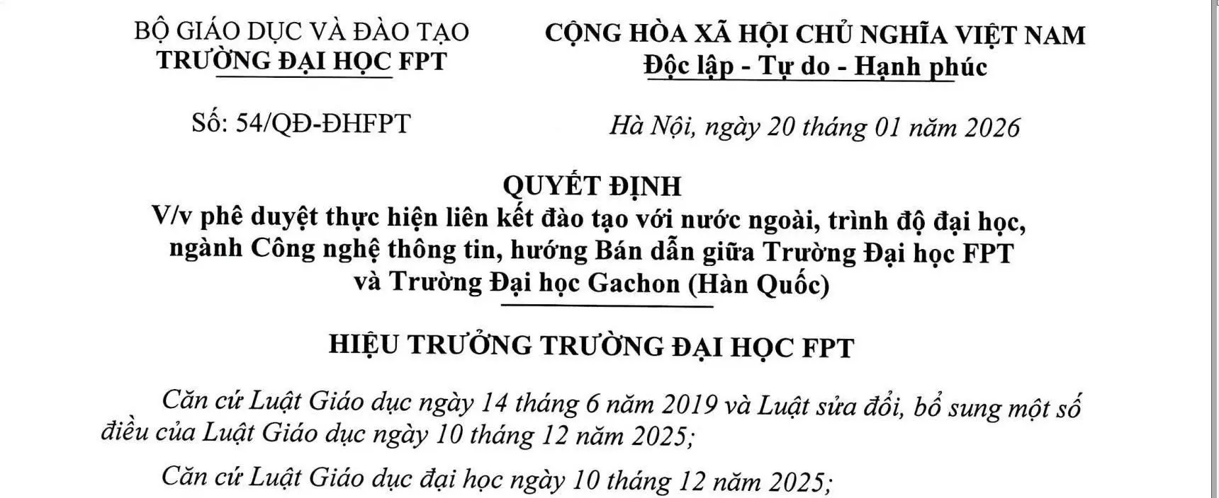 Quy định mở ngành